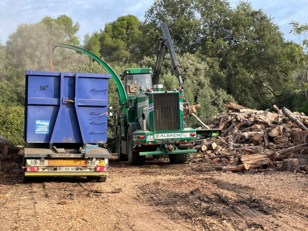 Broyage sur notre dépot pour revalorisation du bois